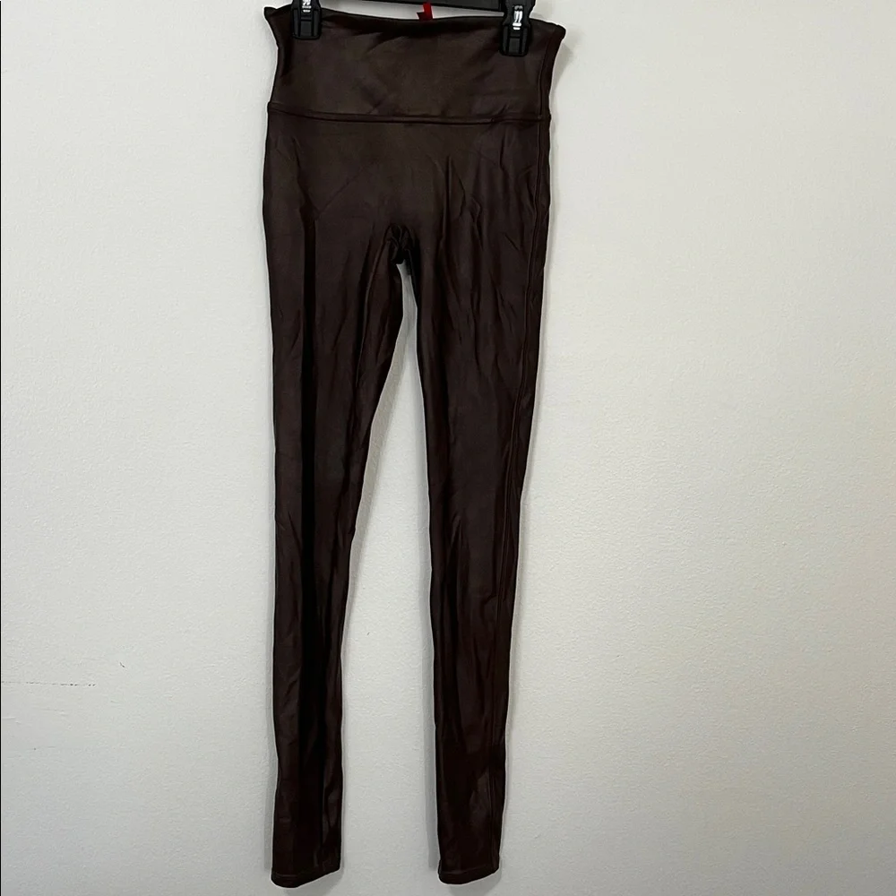 SPANX Faux Leather Brown Leggings - Picture 4 of 5